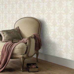 Non-woven wallpaper baroque cream pearl metallic 10287-02