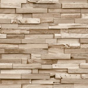 Non-woven wallpaper wall wood stone look beige cream A64002