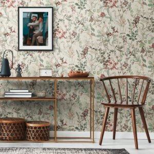 AS Creation non-woven wallpaper wild flowers white green