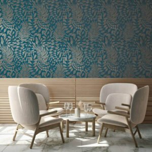 AS Creation non-woven wallpaper leaf pattern petrol brown