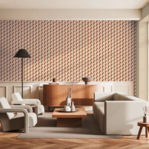 Wallpaper Daniel Hechter graphic brown cream gold metallic