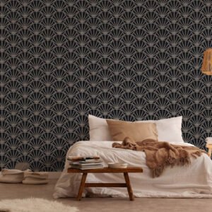 Wallpaper non-woven 37528-1 ornaments black white