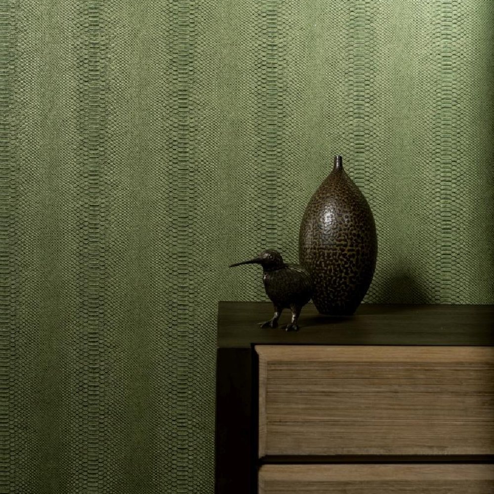 Dieter Langer Wallpaper snake reptile green metallic 58834