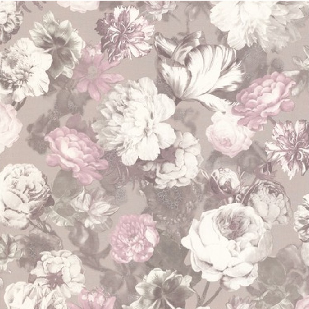Non-Woven Wallpaper Flowers beige rose gloss 02513-70