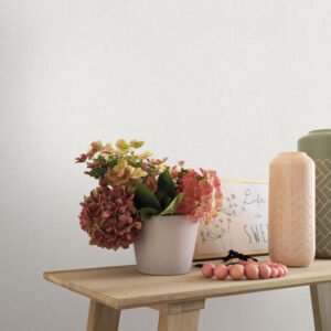 Non-woven wallpaper plain fabric look white grey 10359-14