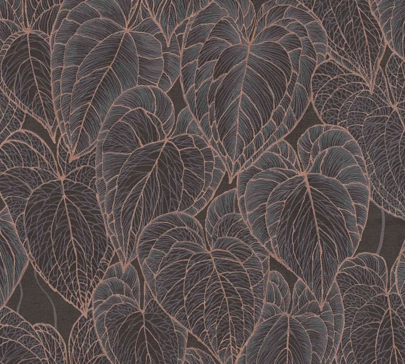 Wallpaper Daniel Hechter Tropics black bronze metallic - Image 5