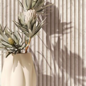 Non-woven wallpaper panels marble look beige grey 89006