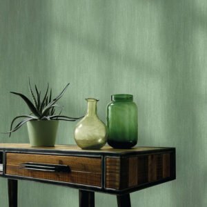 Non-woven wallpaper plain concrete look green 10534-36