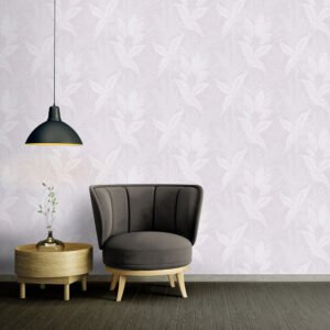 Non-woven wallpaper leaves purple silver metallic 39654-4