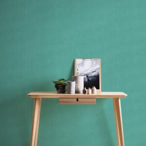 Non-woven wallpaper linen look green turquoise 39652-3