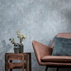 Non-woven wallpaper concrete look blue metallic 78629-4