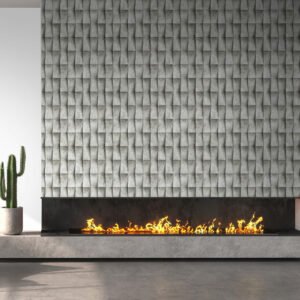 Non-woven wallpaper 3D effect plaster look grey cream 81651