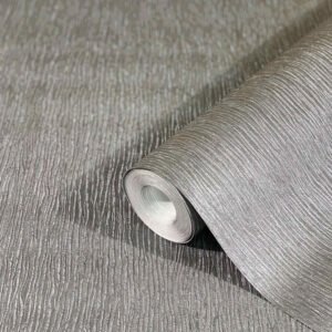 Non-Woven Wallpaper Lines Satin Metallic grey-silver 32625