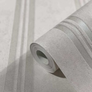 Non-Woven Wallpaper Striped Glitter white gray 32635