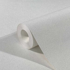 Wallpaper non-woven plain structure glitter white 32630