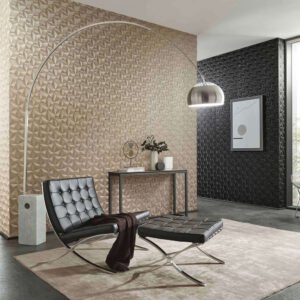 Non-woven wallpaper triangles 3D Erismann 10106-30 Gold