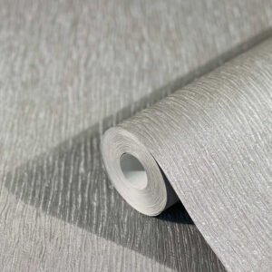 Wallpaper non-woven stripes satin metallic dark gray 32624