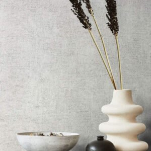 Non-woven wallpaper plain plaster texture grey white 82393