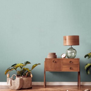 Non-woven wallpaper plain textile look light green 39655-4