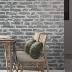 Non-woven wallpaper stone look grey beige white 82378