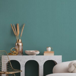Non-woven wallpaper texture lines plain turquoise 82484