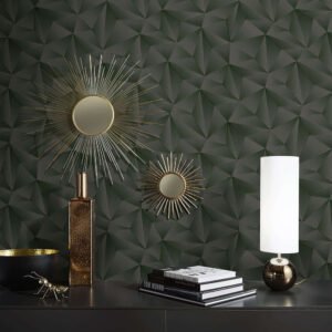 Non-woven wallpaper triangles 3D Erismann 10106-15 grey