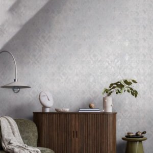 Non-woven wallpaper ornaments grey silver metallic 78672-1