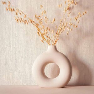 Non-woven wallpaper linen look textile texture beige 82466