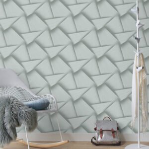 Non-woven wallpaper graphic green grey metallic 10401-24