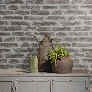 Non-woven wallpaper stone look beige brown grey 82377