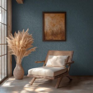 Non-woven wallpaper wood look blue gold metallic 78666-5