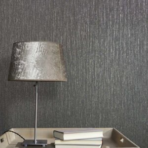 Non-Woven Wallpaper Plain grey Silver Metallic 82382