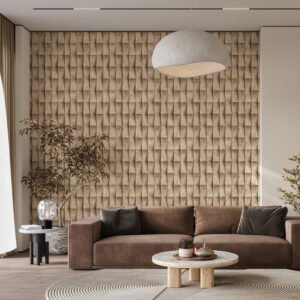 Non-woven wallpaper 3D effect plaster look beige grey 81648