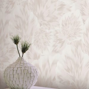 Non-woven wallpaper floral cream beige metallic 10402-14