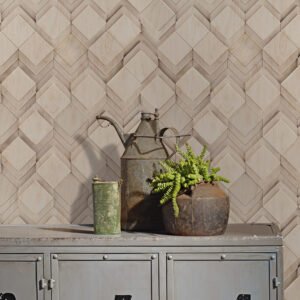 Non-woven wallpaper 3D effect wood look beige grey 81677
