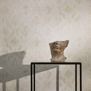 Non-woven wallpaper ornaments cream gold metallic 78672-2