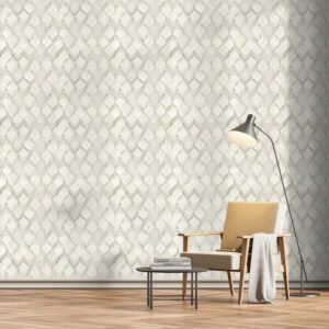 Non-woven wallpaper 3D effect wood look cream grey 81679