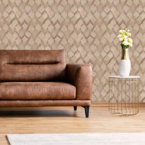 Non-woven wallpaper 3D effect wood look beige brown 81675