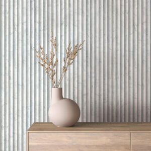 Non-woven wallpaper panels marble look grey blue 89005