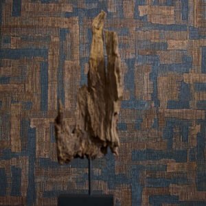 Non-woven wallpaper ethnic textile look blue brown 78204-3