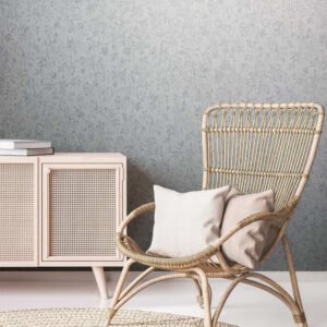 Non-woven wallpaper flowers vintage floral white grey 82356