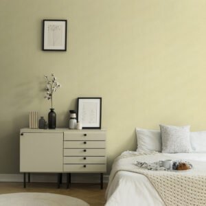 Non-woven wallpaper plain linen look yellow 39651-3