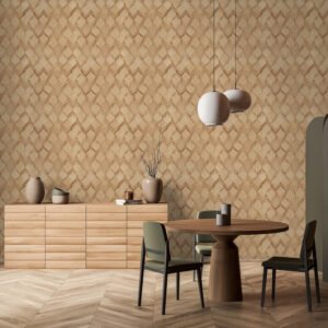 Non-woven wallpaper 3D effect wood look graphic beige 81676