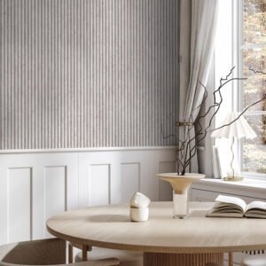 Non-woven wallpaper panels marble look grey white 89004