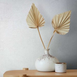 Non-woven wallpaper plain plaster texture white cream 82392