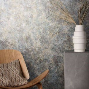 Wallpaper non-woven stone patina gray beige metallic 85726
