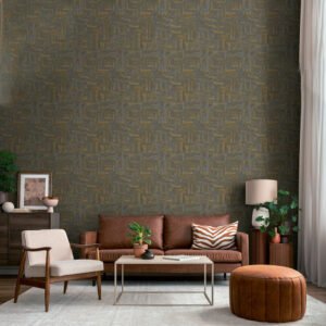 Non-woven wallpaper ethnic textile look grey brown 78204-4