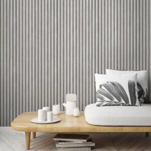 Non-woven wallpaper wall panels look grey cream 81696