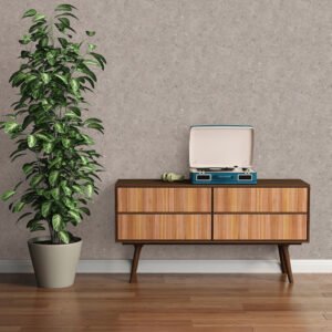 Non-woven wallpaper circles brown silver metallic 39656-2