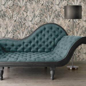 Non-woven wallpaper floral jungle black grey brown 39653-3